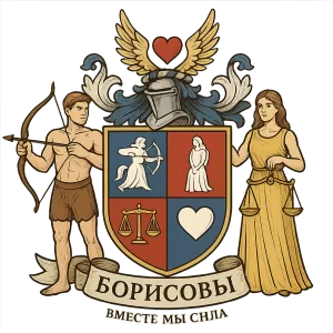 Герб семьи Борисовы вместе мы сила