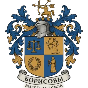 Герб семьи Борисовы вместе мы сила