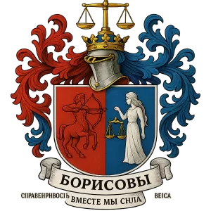 Герб семьи Борисовы вместе мы сила