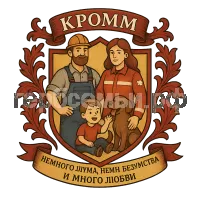 Герб семьи Кромм Наша семья это: немного шума, немного безумства и много любви.