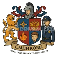 Герб семьи Наша сила в верности и справедливости